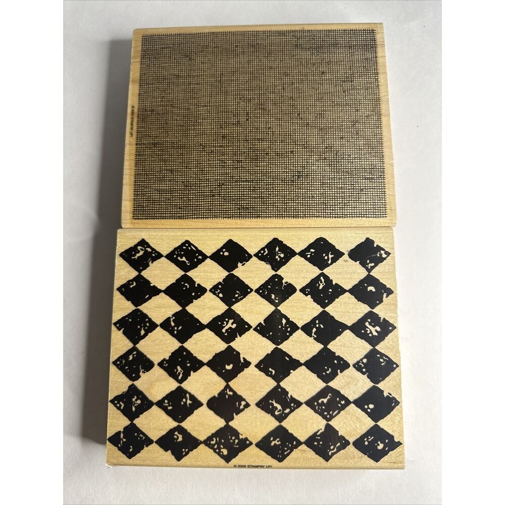 Stampin' Up! Print Pattern‎ and Canvas Wood Stamp Set of 2 Background 6x5